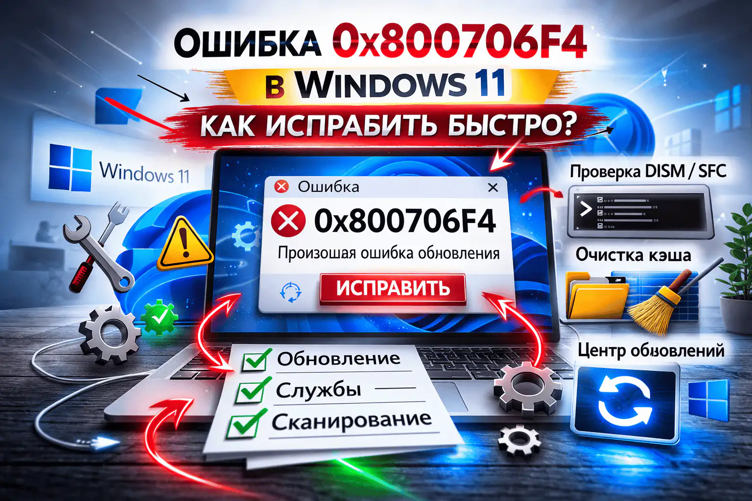 Ошибка 0x800706F4 в Windows 11: что делать и как устранить ошибку при обновлении Windows 11