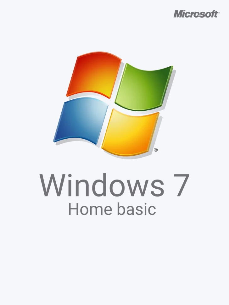 Microsoft Windows 7 Home Basic SP1 ( домашняя базовая ), Ключ активации онлайн — электронная лицензия SoftKey